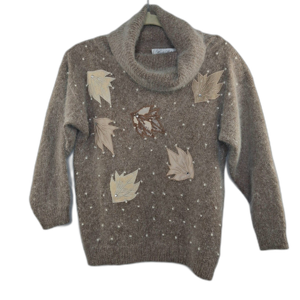 Private Party Vintage Silk Angora Lambs Wool Sweater Size M